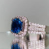 Luxury Womens Ring With Copper Inlay And Blue Zircon