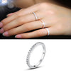 A Single-row Diamond-studded Zircon Micro-pave Open Ring