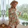 Autumn And Winter Lacing Printed Long Sleeve Dress