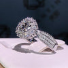 Starry Sky Ring Inlaid With Large Zircon And Tiny White Diamonds
