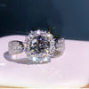 Starry Sky Ring Inlaid With Large Zircon And Tiny White Diamonds