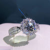 Starry Sky Ring Inlaid With Large Zircon And Tiny White Diamonds