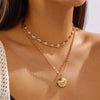 Beach Ocean Shell Double Layered Stacked Necklace