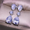 Chic Water-drop-shaped Zircon Earrings Korean Style