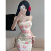 Sweet And Spicy Style Sexy Floral Tube Top Dress Women