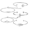 Set Of 5 Geometric Round Bracelets