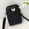 Embroidered Butterfly Rhombus Crossbody Bag