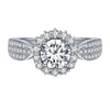 Starry Sky Ring Inlaid With Large Zircon And Tiny White Diamonds
