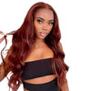 Brown Red Curly Hair Big Wave Front Lace Wig Chemical Fiber Full-head Wig
