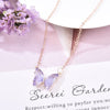 Womens Glass Crystal Butterfly Pendant Necklace