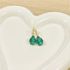 Womens European And American Copper Inlaid Sapphire Ear Clips