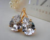Womens European And American Copper Inlaid Sapphire Ear Clips
