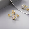 Korean-style Trendy Crown Zircon Stud Earrings With A Floral Design