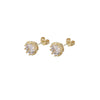Korean-style Trendy Crown Zircon Stud Earrings With A Floral Design