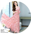 Womens Short Sleeve Floral Dress High Waisted And Loose Fitting
