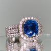 Luxury Womens Ring With Copper Inlay And Blue Zircon