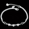 Stylish Silver-Plated Minimalist Heart-and-Feather Bracelet For Women