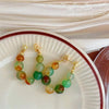 Womens Colorful Fashion Beaded Jade Earrings