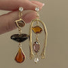 Retro Niche Minimalist-style Asymmetric Zircon Stud Earrings