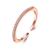A Single-row Diamond-studded Zircon Micro-pave Open Ring