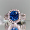 Luxury Womens Ring With Copper Inlay And Blue Zircon