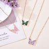 Womens Glass Crystal Butterfly Pendant Necklace